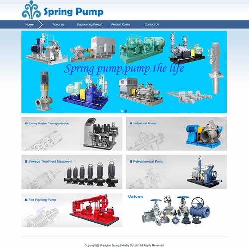 上海泵阀生产商实业公司英文外贸网站制作